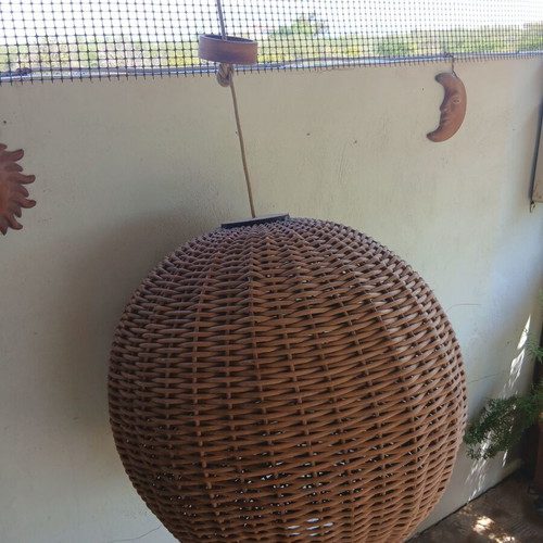 Bamboo ceiling light large, like new, 60 cm diameter