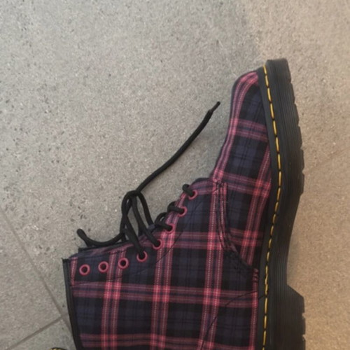 Dr. Martens Tartan Boots size 38 like new, pink
