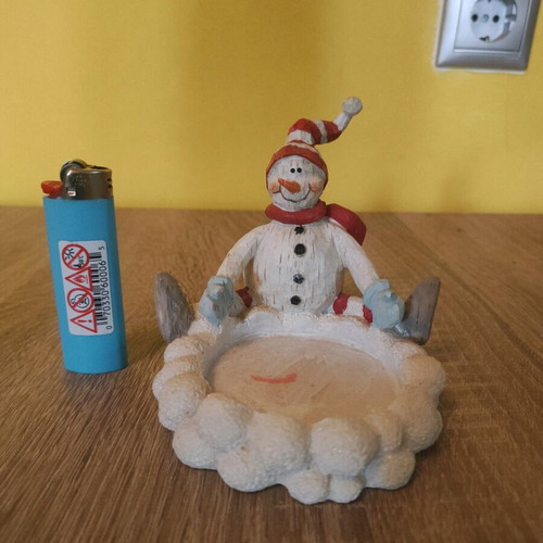 Ceramic candle holder snowman Sia Collection used