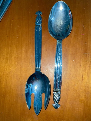 Godinger salad serving spoon and fork set like new