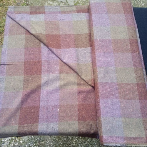 Vintage stock fabrics new, checkered and plain, heavy weave