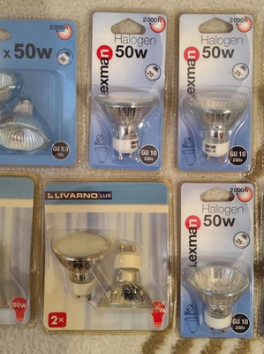 Spot light bulbs like new, pack of 18 pieces