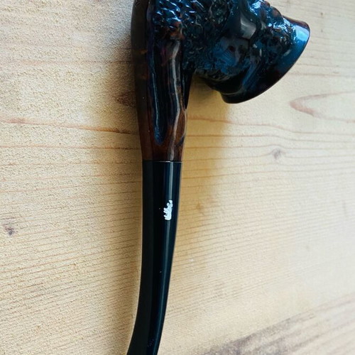 KIKO carved pipe new from Tanzania with white elephant detail