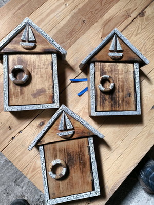 Key holders new, set of 3 wooden
