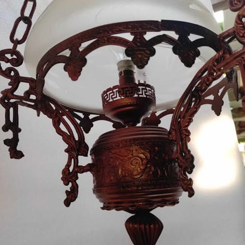Traditional ceiling lamp like new, bronze finish