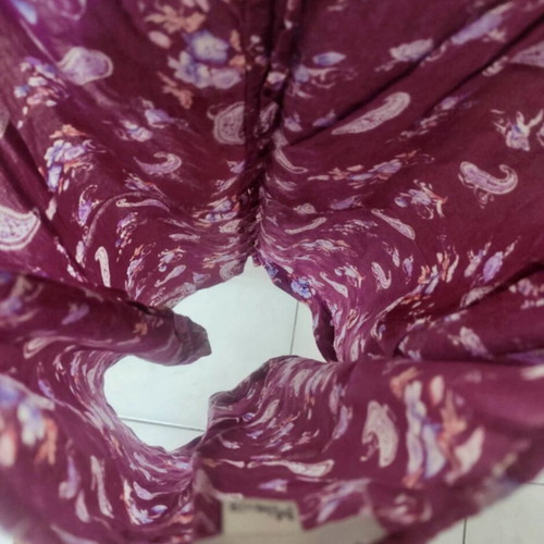 Bershka Cami Spaghetti Shirt cotton print top like new, magenta burgundy