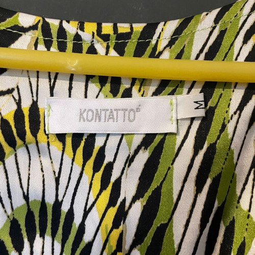 Kontatto dress like new, size M, green and yellow
