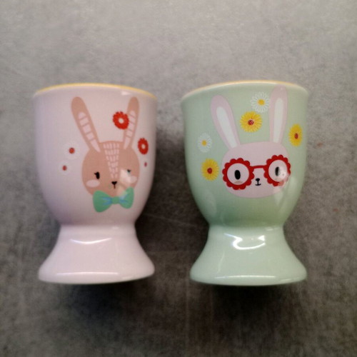 Easter porcelain egg cups like new