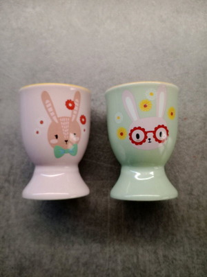 Easter porcelain egg cups like new