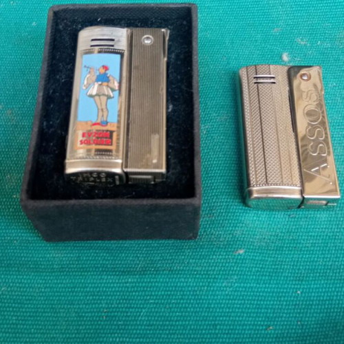 Imco lighters used, Tsolias Greek flag with crown and Asso