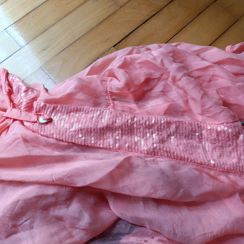 Silk viscose blouse used, pink, free size up to XL