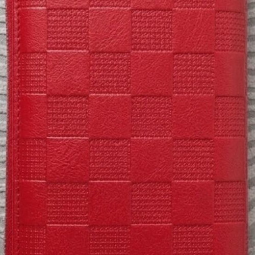 Doca red large wallet used with multiple card slots and zipper compartment
