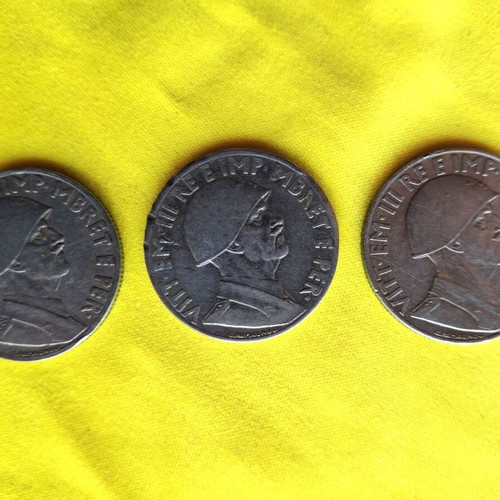 3 Coins 1 Lek 1939 Albania Italian Occupation