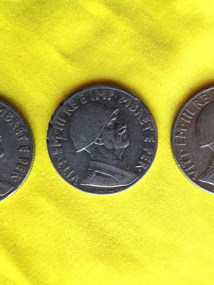 3 Coins 1 Lek 1939 Albania Italian Occupation