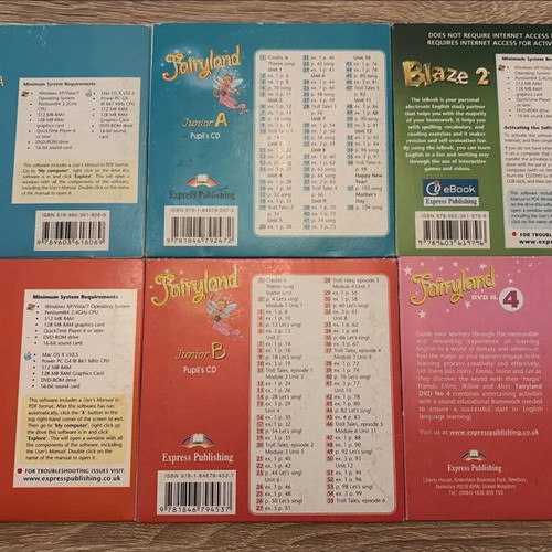 Express Publishing English Learning CD/DVD set like new, pack of 6