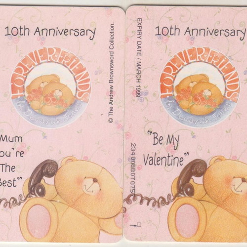 Forever Friends phone cards, pack of 2, England