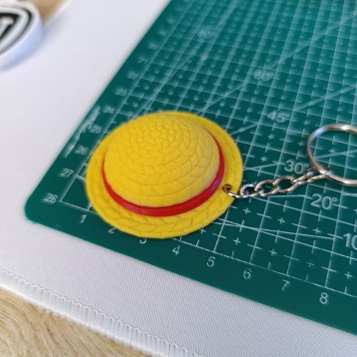 One Piece Straw Hats Keychain new, red and yellow