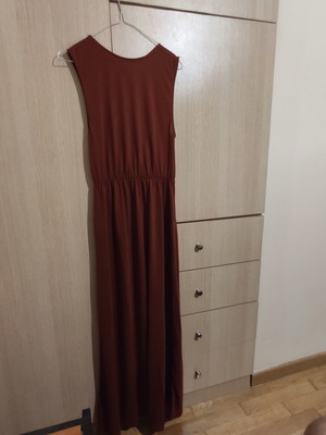 H&M Basic μακρύ αμάνικο φόρεμα, κόκκινο