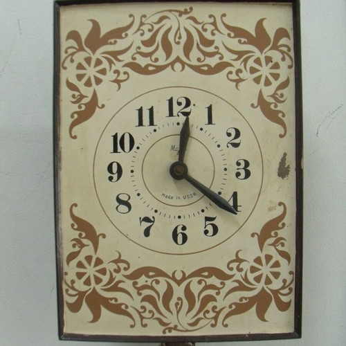 Old Mayak wall clock used, mechanical, restored, Soviet era