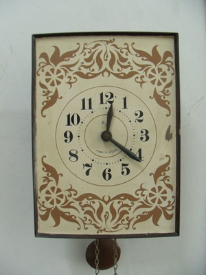 Old Mayak wall clock used, mechanical, restored, Soviet era