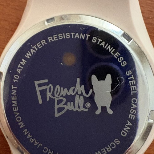 French Bull Watch unisex beige rubber and steel like new