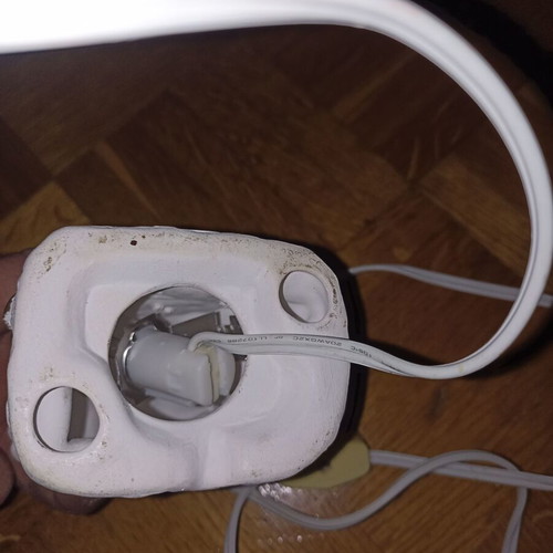 Small white church-shaped lamp with multicolor lights like new