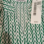 Long shirt new with belt in white and green, size S-M