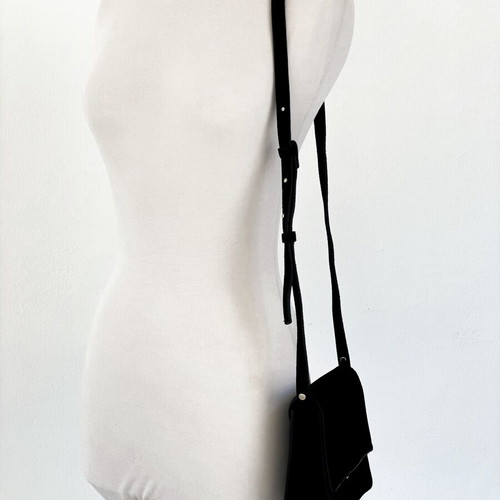 Mango black suede clutch and crossbody bag