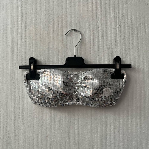 Crop top used, silver, size S-M