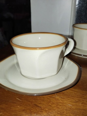 Porcelain cups cream set of 6 new