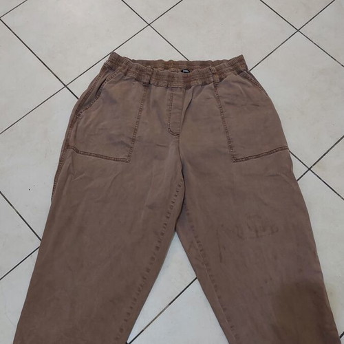 Brown elastic jeans pants used, size 54, stretch waist up to 72 cm