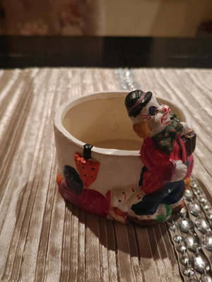Ceramic table decor clown used