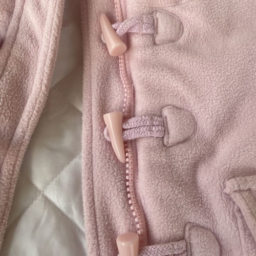 Mothercare pink Montgomery baby jacket 12-18 months, fleece, hooded