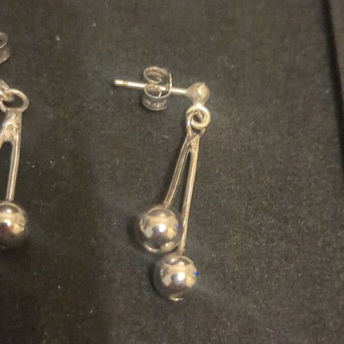 Silver earrings new with two cherries design
