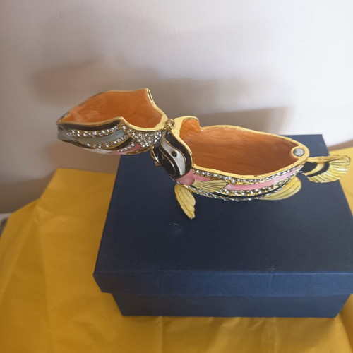 Decorative Jewelry Boxes Collection of 18 with Enamel and Strass, New