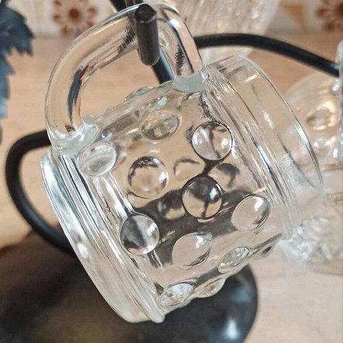 WMF Vintage 1970 Shot Glass Set with Stand like new