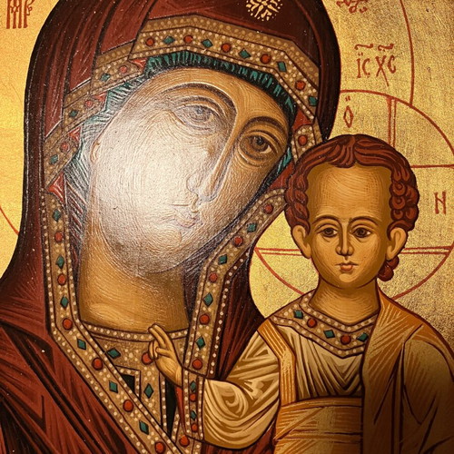 Panagia of Kazan Silver Axion Mega Byzantine Icon new