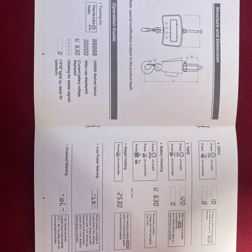 Crane electronic scale 500kg new with remote control