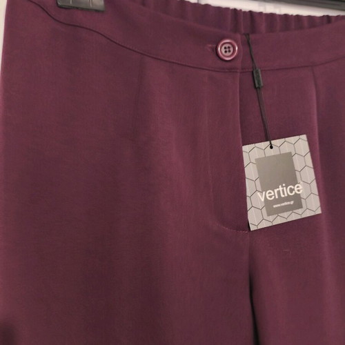 Plus Size S Pants new, crepe purple eggplant color