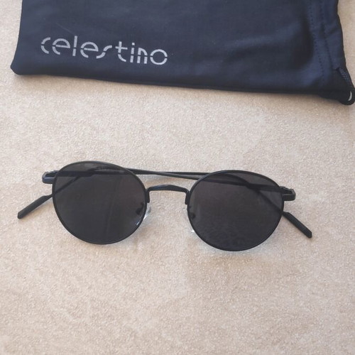 Celestino Oval Sunglasses Black New