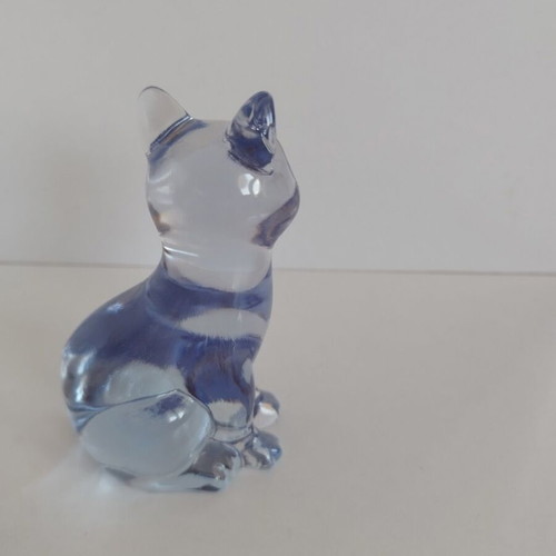 Decorative crystal cat made of liquid glass new, 10 x 6 cm