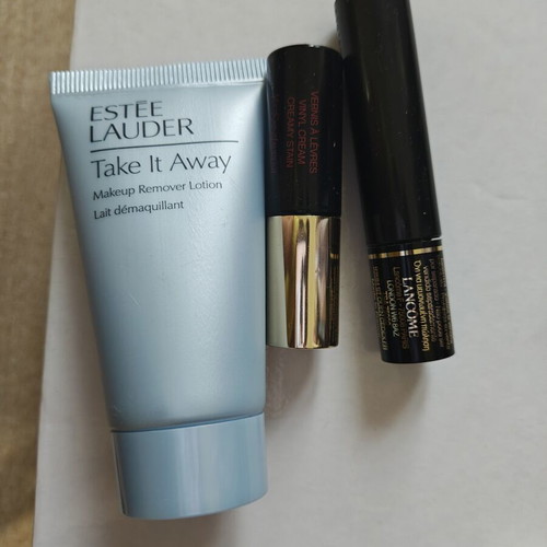 Lancôme mascara, Yves Saint Laurent lip gloss, Estee Lauder makeup remover travel size new