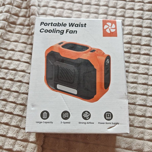 Portable waist cooling fan with power bank