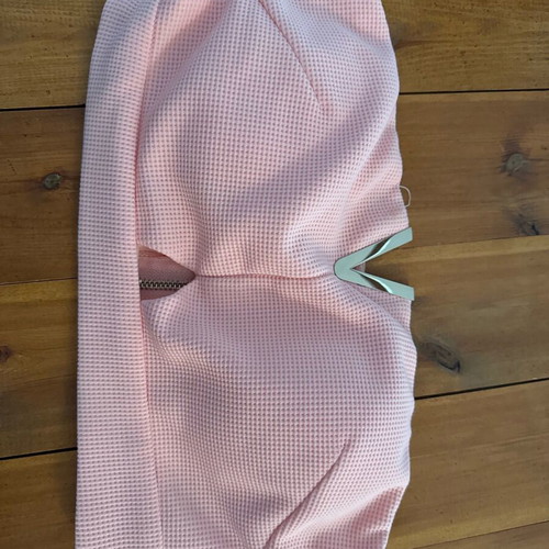 Pink bustier with gold detail and zipper, size small