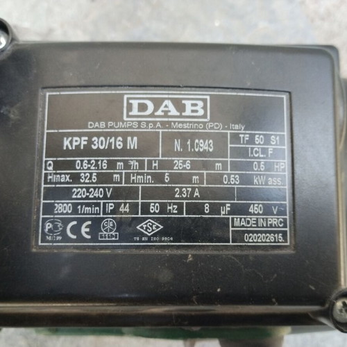 DAB 0.5 HP Pressure System Pump with Brio 2000-M Pressure Controller