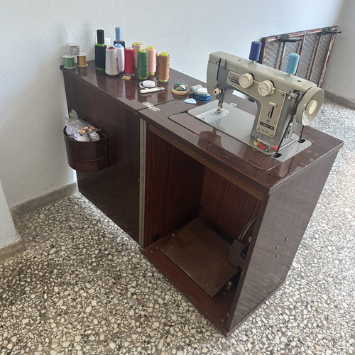 Sewing machine with pedal used