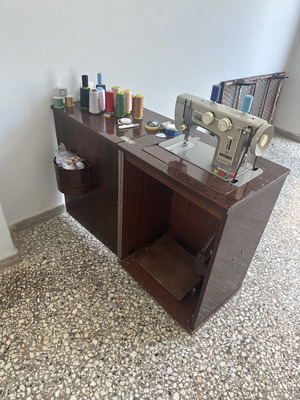 Sewing machine with pedal used