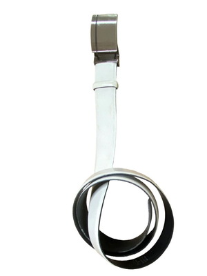 Men's leather belt like new, white, size 120