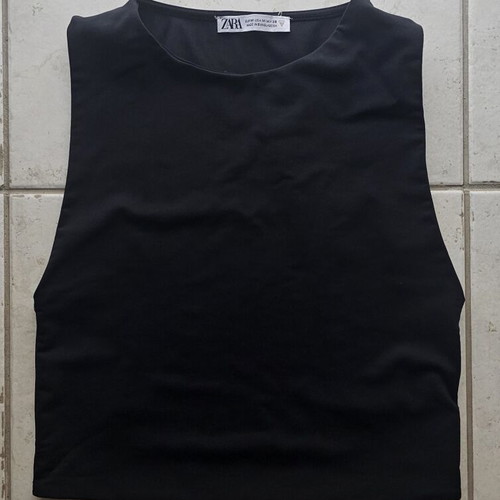 Zara top satin texture like new, black, size S