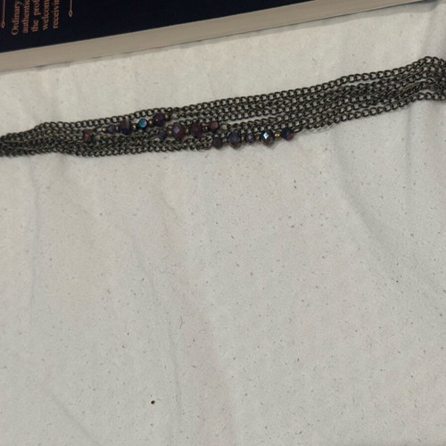 Earring with chains used, gray and purple
